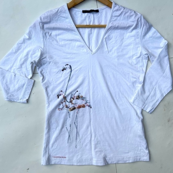 Valentino Jeans Top Long sleeve flamingo glitter sequin print - Picture 5 of 8